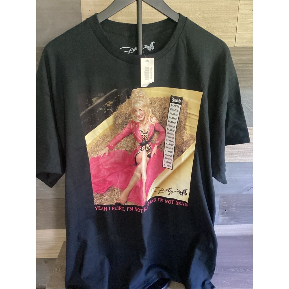 DOLLY Pardon Black T- Shirt XL ( Yeah I Flirt I'm Not Blind Iam Not Dead)